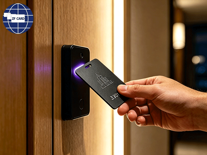 Hotel-Specific Black Smart Room Card, Waterproof and Wear-Resistant RFID Access Control Tag (باللغة الإنجليزية). تتوفر عملية تخصيص عينة مجانية من لوغو